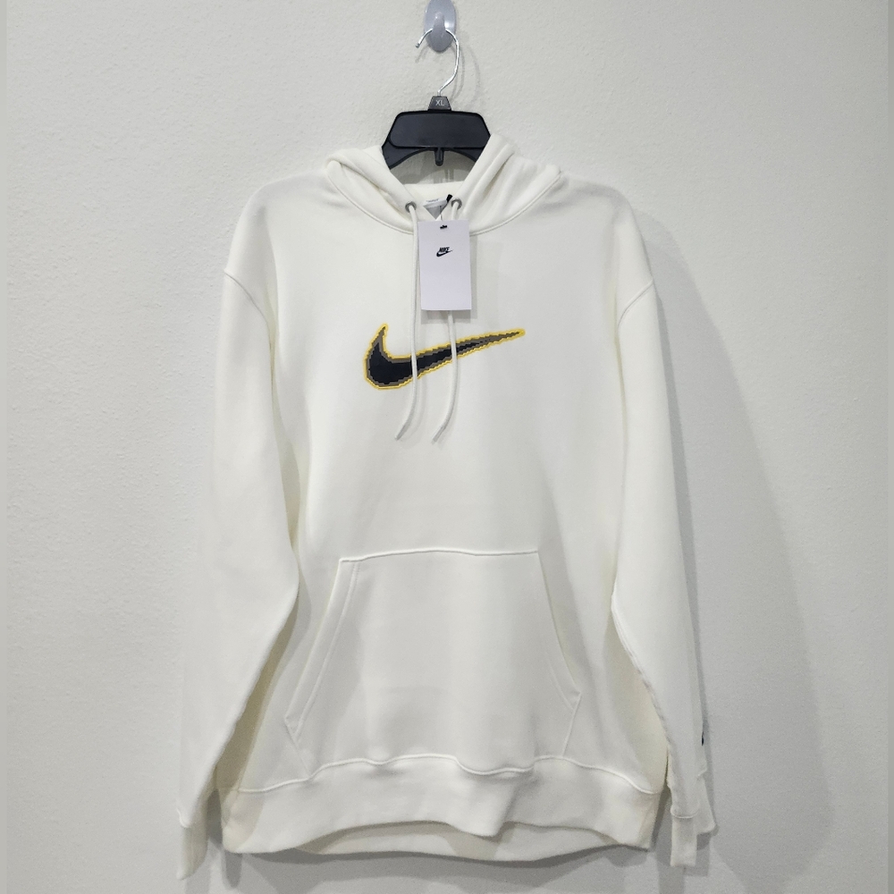 Nike Men's Club BB Neo Varsity Hoodie Swoosh Logo Sail Sweatshirt Size XL NWT